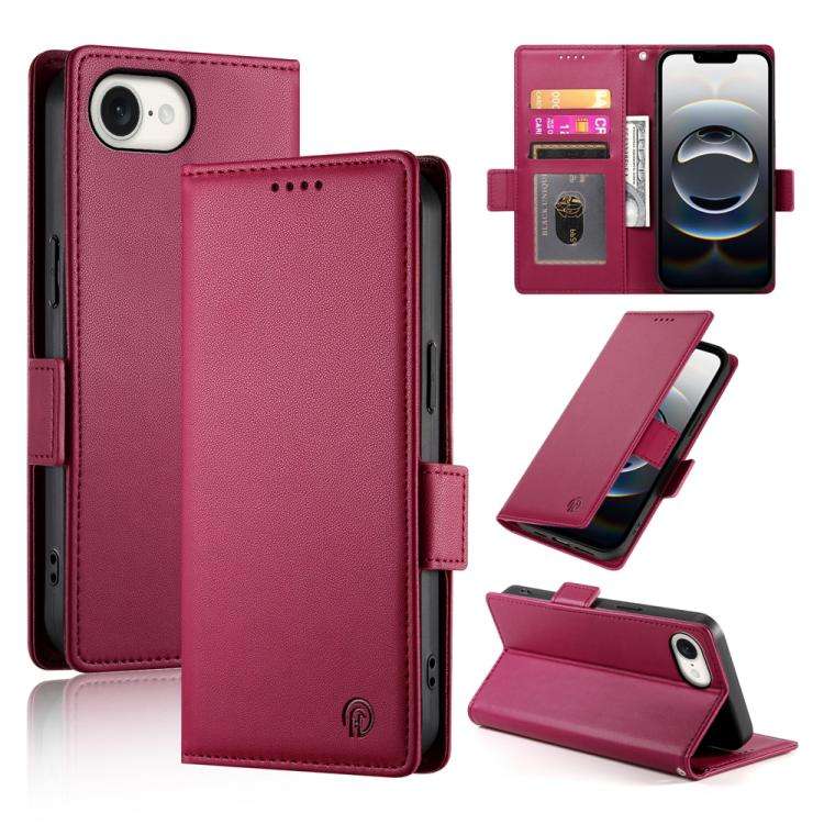 Side Buckle Magnetic Frosted Leather Phone Case, For iPhone 18 Pro / 17 Pro, For iPhone 18 Pro Ma...