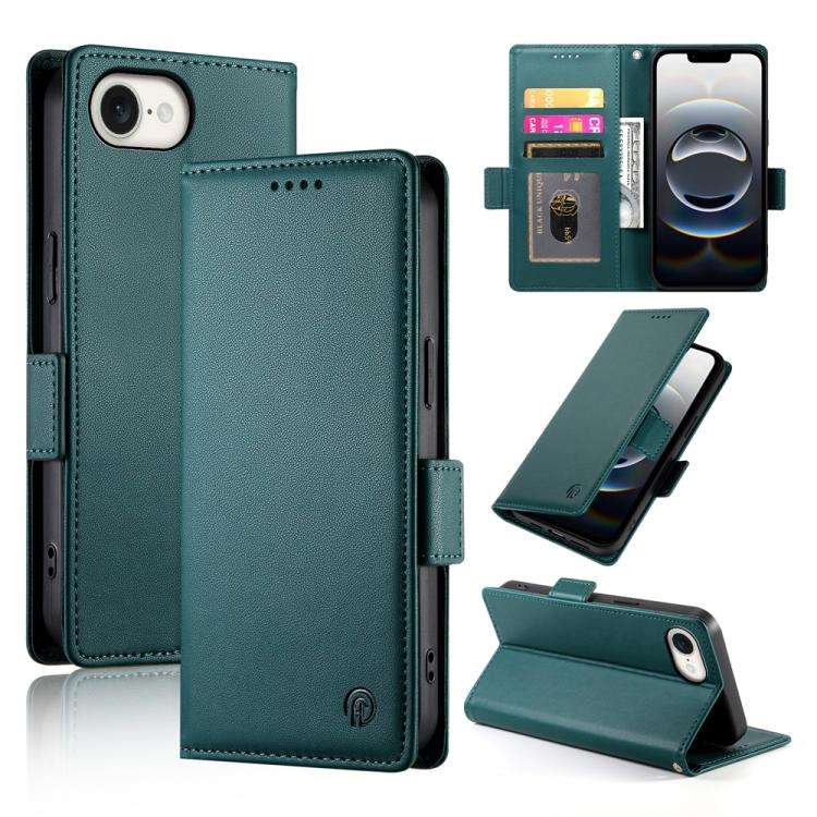 Side Buckle Magnetic Frosted Leather Phone Case, For iPhone 18 Pro / 17 Pro, For iPhone 18 Pro Ma...