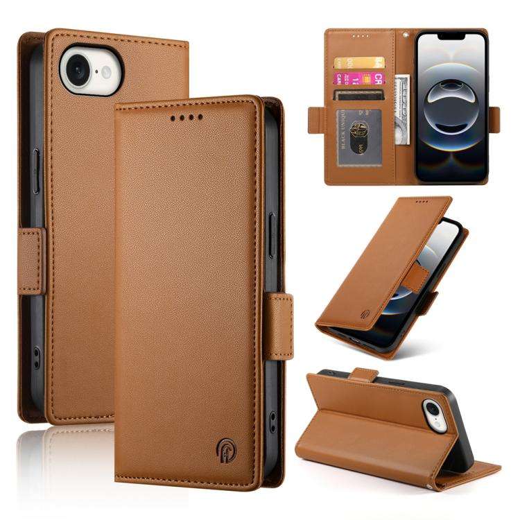 Side Buckle Magnetic Frosted Leather Phone Case, For iPhone 18 Pro / 17 Pro, For iPhone 18 Pro Ma...