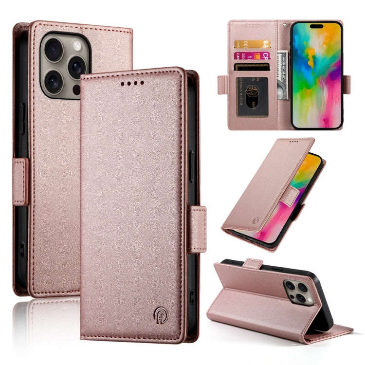 Side Buckle Magnetic Frosted Leather Phone Case, For iPhone 18 Pro / 17 Pro, For iPhone 18 Pro Ma...