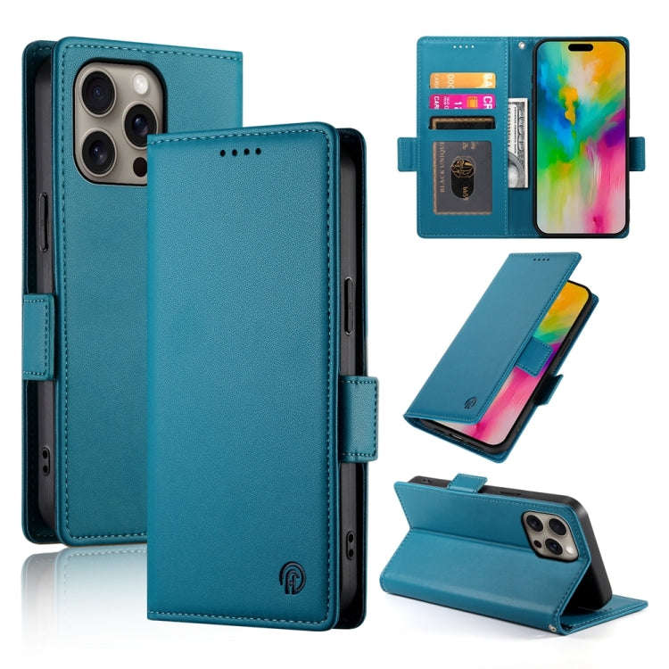 Side Buckle Magnetic Frosted Leather Phone Case, For iPhone 18 Pro / 17 Pro, For iPhone 18 Pro Ma...