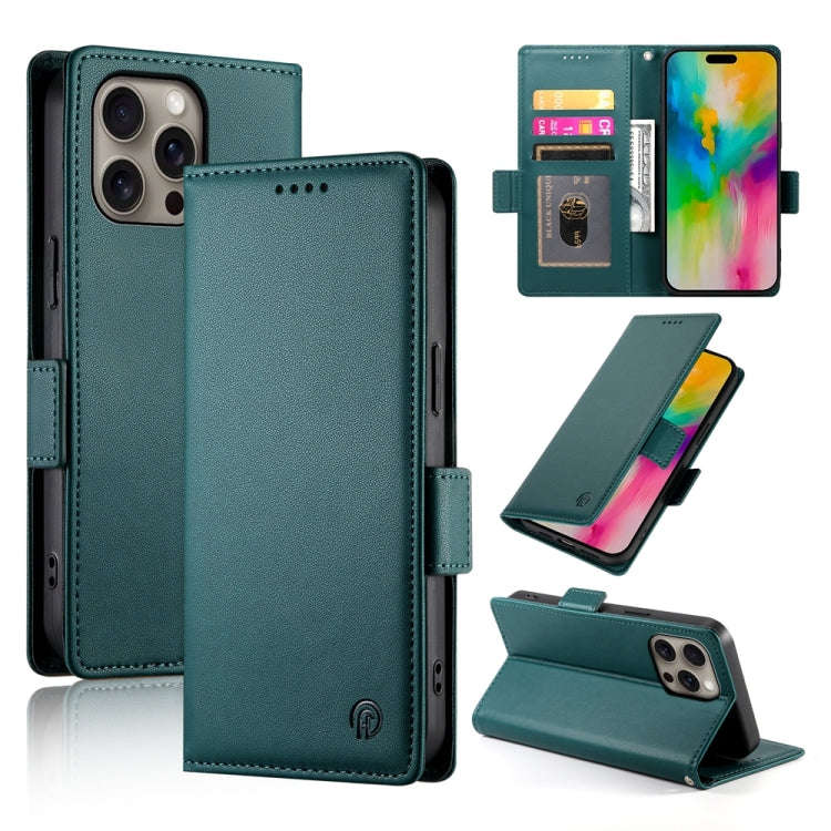 Side Buckle Magnetic Frosted Leather Phone Case, For iPhone 18 Pro / 17 Pro, For iPhone 18 Pro Ma...