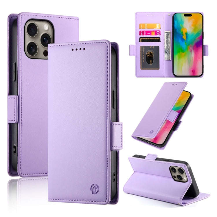 Side Buckle Magnetic Frosted Leather Phone Case, For iPhone 18 Pro / 17 Pro, For iPhone 18 Pro Ma...