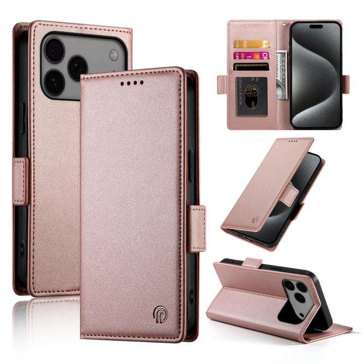 Side Buckle Magnetic Frosted Leather Phone Case, For iPhone 18 Pro / 17 Pro, For iPhone 18 Pro Ma...