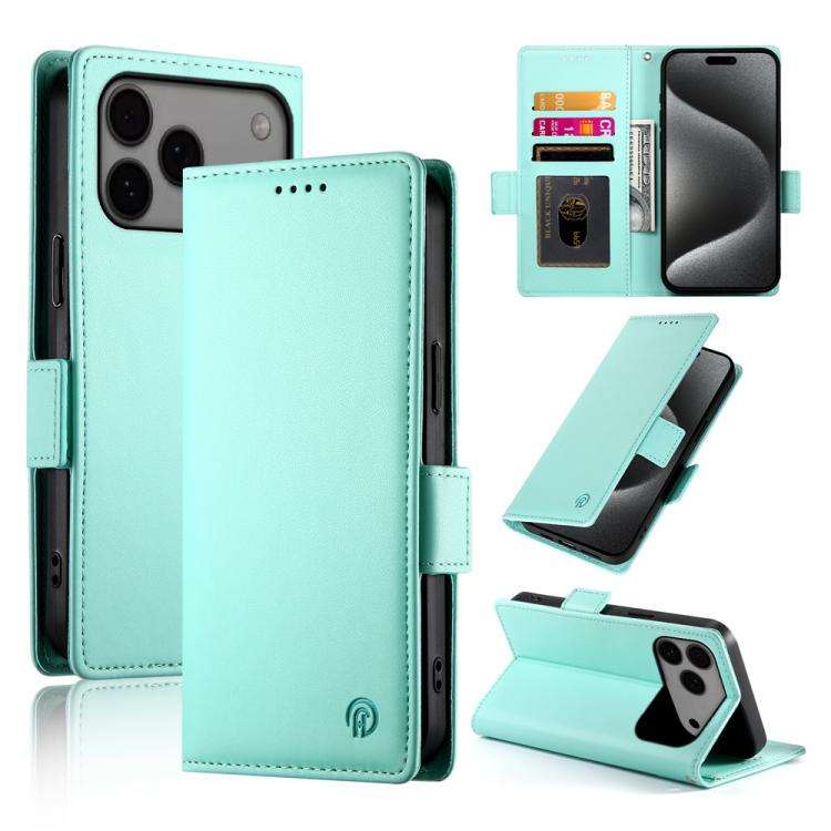 Side Buckle Magnetic Frosted Leather Phone Case, For iPhone 18 Pro / 17 Pro, For iPhone 18 Pro Ma...