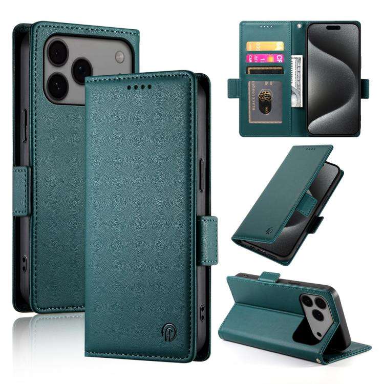 Side Buckle Magnetic Frosted Leather Phone Case, For iPhone 18 Pro / 17 Pro, For iPhone 18 Pro Ma...