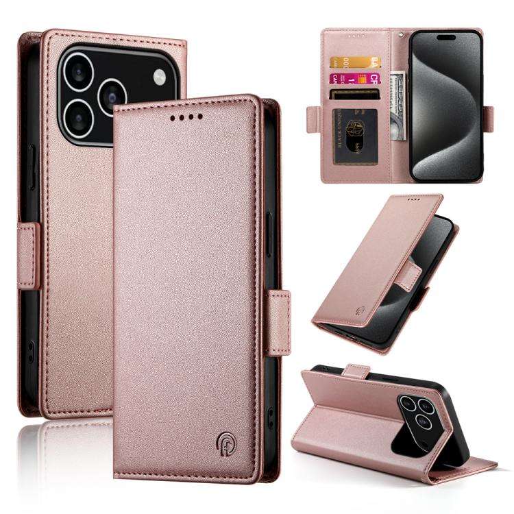 Side Buckle Magnetic Frosted Leather Phone Case, For iPhone 18 Pro / 17 Pro, For iPhone 18 Pro Ma...