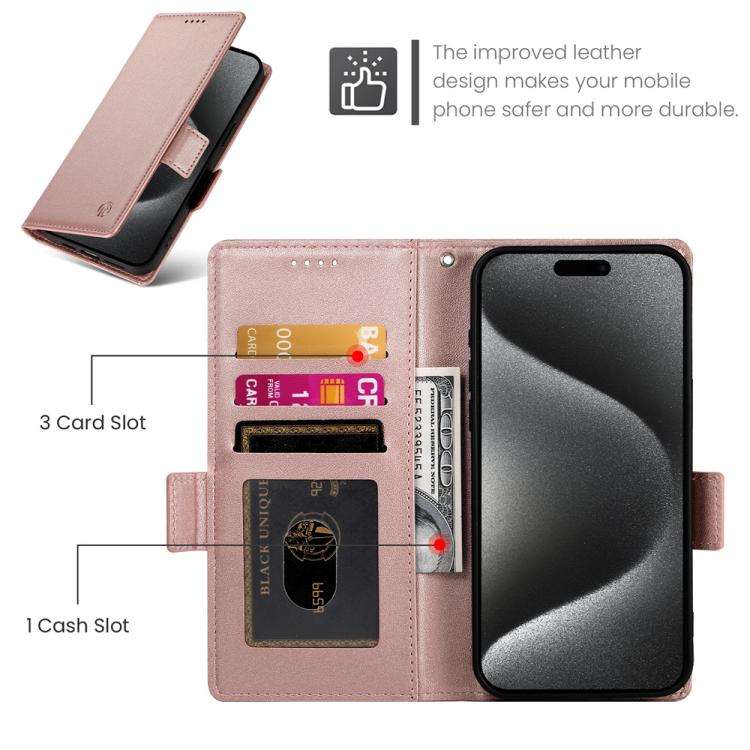 Side Buckle Magnetic Frosted Leather Phone Case, For iPhone 18 Pro / 17 Pro, For iPhone 18 Pro Ma...