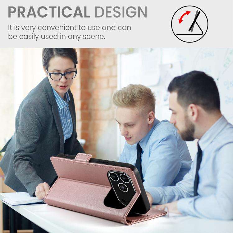 Side Buckle Magnetic Frosted Leather Phone Case, For iPhone 18 Pro / 17 Pro, For iPhone 18 Pro Ma...