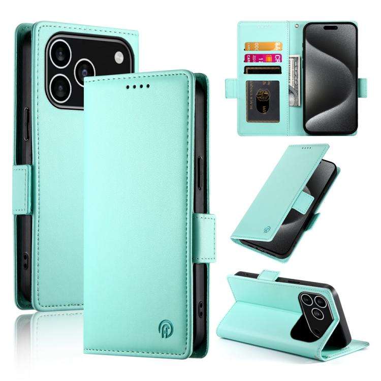Side Buckle Magnetic Frosted Leather Phone Case, For iPhone 18 Pro / 17 Pro, For iPhone 18 Pro Ma...