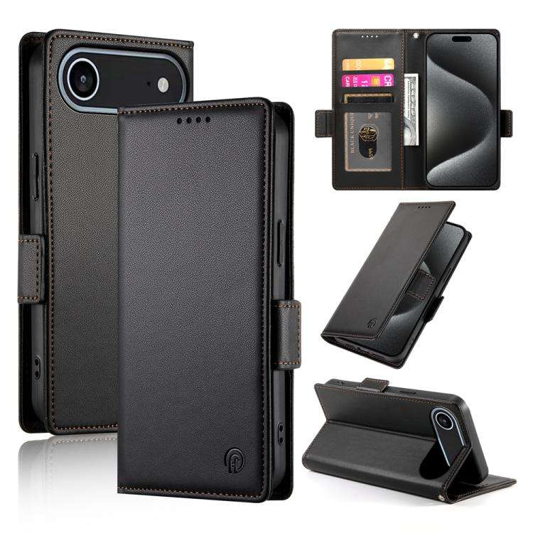 Side Buckle Magnetic Frosted Leather Phone Case, For iPhone 18 Pro / 17 Pro, For iPhone 18 Pro Ma...