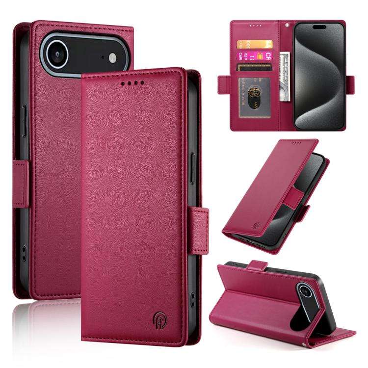 Side Buckle Magnetic Frosted Leather Phone Case, For iPhone 18 Pro / 17 Pro, For iPhone 18 Pro Ma...