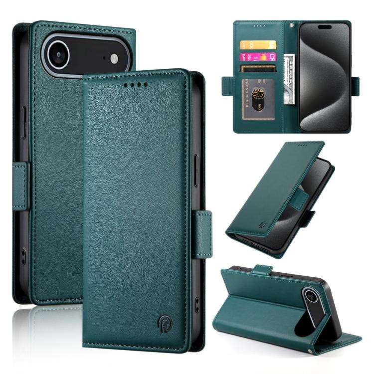 Side Buckle Magnetic Frosted Leather Phone Case, For iPhone 18 Pro / 17 Pro, For iPhone 18 Pro Ma...