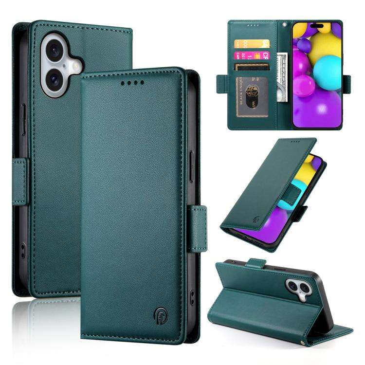 Side Buckle Magnetic Frosted Leather Phone Case, For iPhone 18 Pro / 17 Pro, For iPhone 18 Pro Ma...