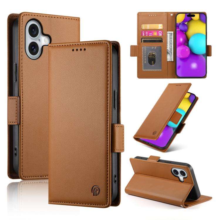 Side Buckle Magnetic Frosted Leather Phone Case, For iPhone 18 Pro / 17 Pro, For iPhone 18 Pro Ma...