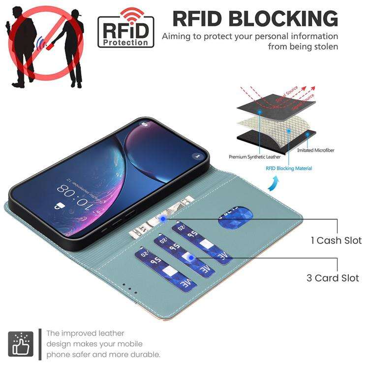 Color Matching RFID Anti-theft Leather Phone Case, For iPhone 15 Pro Max, For iPhone 15 Pro, For ...