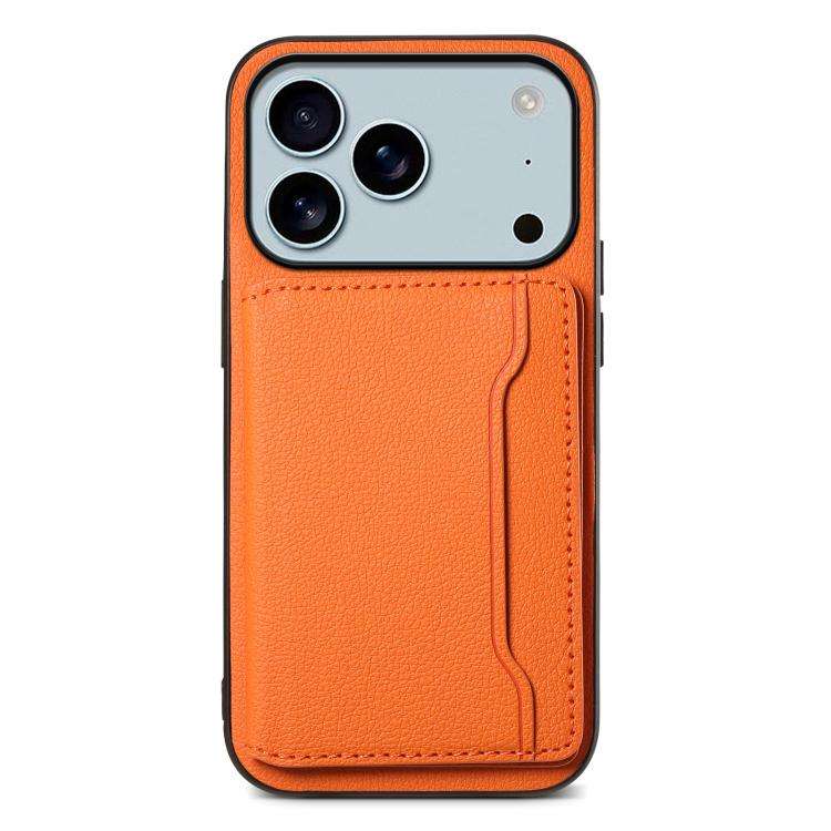 Calf Texture Card Bag Design Full Coverage Phone Case, For iPhone 17 Pro Max, For iPhone 17 Pro, ...
