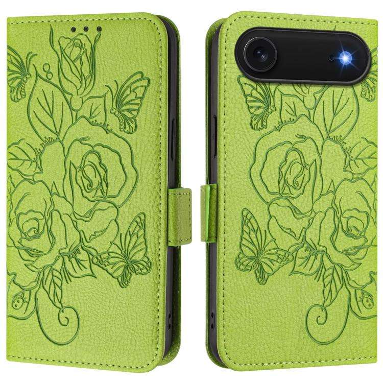 Embossed Rose RFID Anti-theft Leather Phone Case, For iPhone 18 Pro / 17 Pro, For iPhone 18 Pro M...