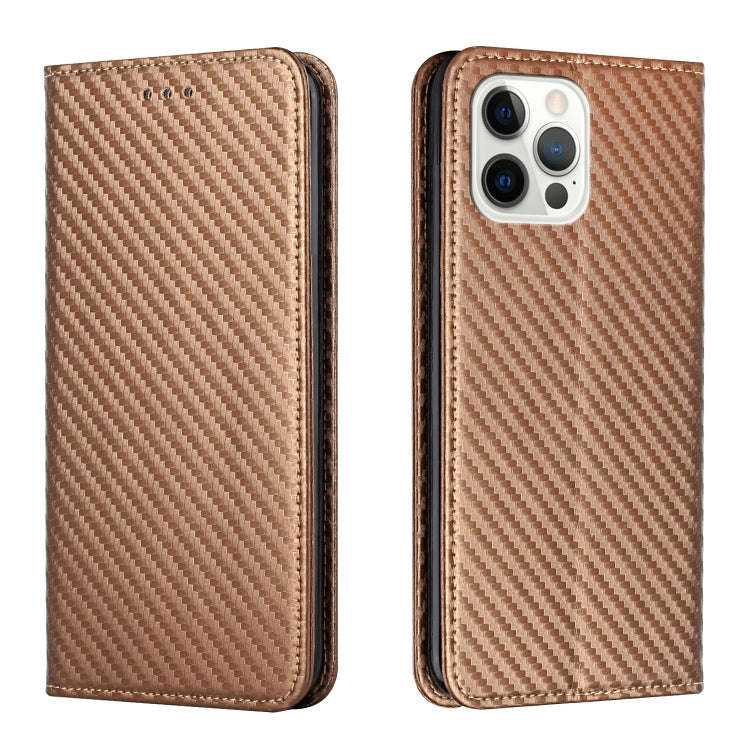 Carbon Fiber Texture Magnetic Flip Leather Phone Case, For iPhone 18 Pro / 17 Pro, For iPhone 18 ...