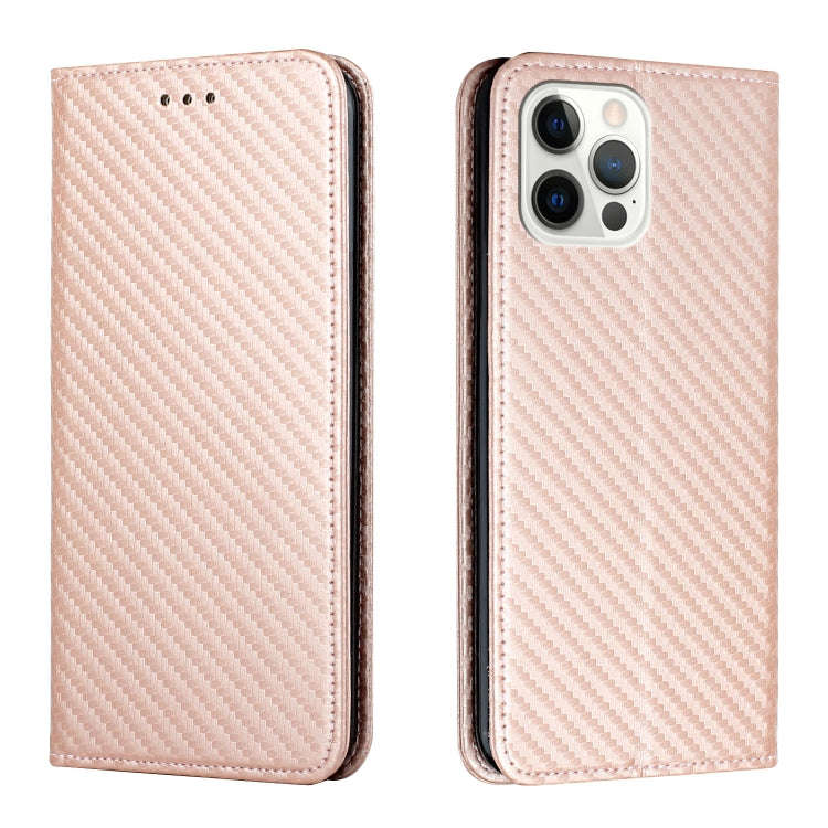 Carbon Fiber Texture Magnetic Flip Leather Phone Case, For iPhone 18 Pro / 17 Pro, For iPhone 18 ...