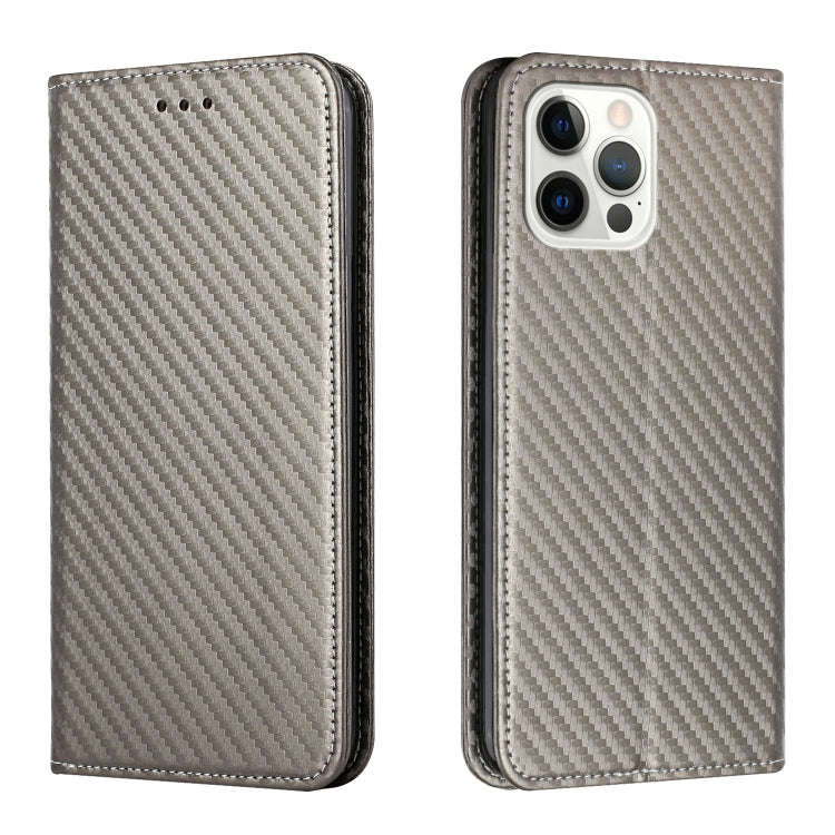 Carbon Fiber Texture Magnetic Flip Leather Phone Case, For iPhone 18 Pro / 17 Pro, For iPhone 18 ...
