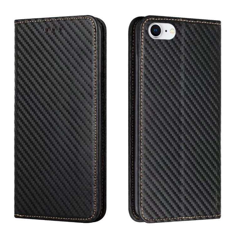 Carbon Fiber Texture Magnetic Flip Leather Phone Case, For iPhone 18 Pro / 17 Pro, For iPhone 18 ...
