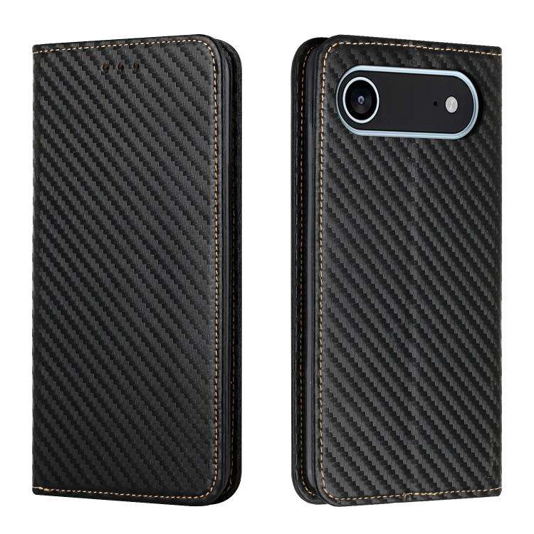 Carbon Fiber Texture Magnetic Flip Leather Phone Case, For iPhone 18 Pro / 17 Pro, For iPhone 18 ...