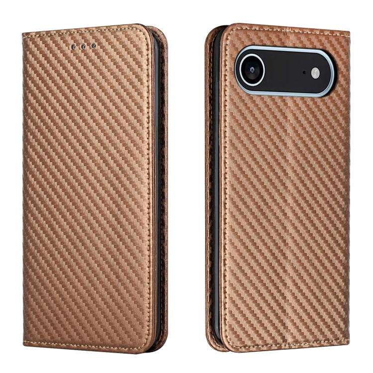 Carbon Fiber Texture Magnetic Flip Leather Phone Case, For iPhone 18 Pro / 17 Pro, For iPhone 18 ...