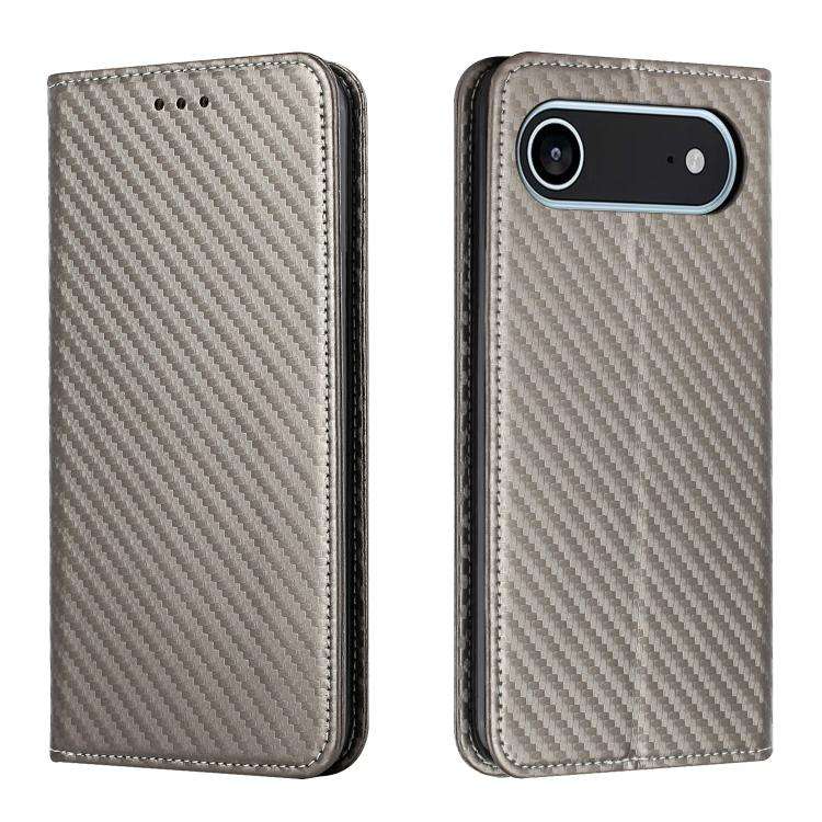 Carbon Fiber Texture Magnetic Flip Leather Phone Case, For iPhone 18 Pro / 17 Pro, For iPhone 18 ...