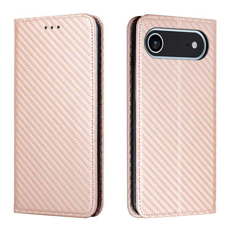 Carbon Fiber Texture Magnetic Flip Leather Phone Case, For iPhone 18 Pro / 17 Pro, For iPhone 18 ...