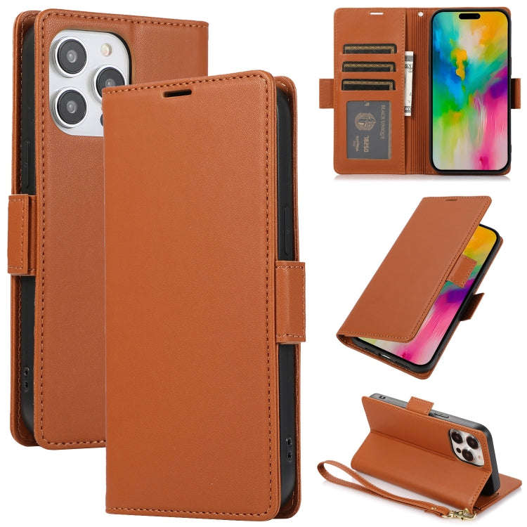 Side Buckle RFID Anti-theft Leather Phone Case, For iPhone 15, For iPhone 14 Plus, For iPhone 14 ...