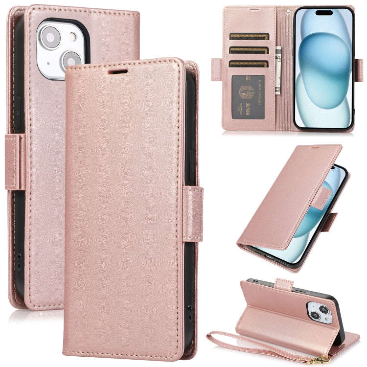 Side Buckle RFID Anti-theft Leather Phone Case, For iPhone 15, For iPhone 14 Plus, For iPhone 14 ...