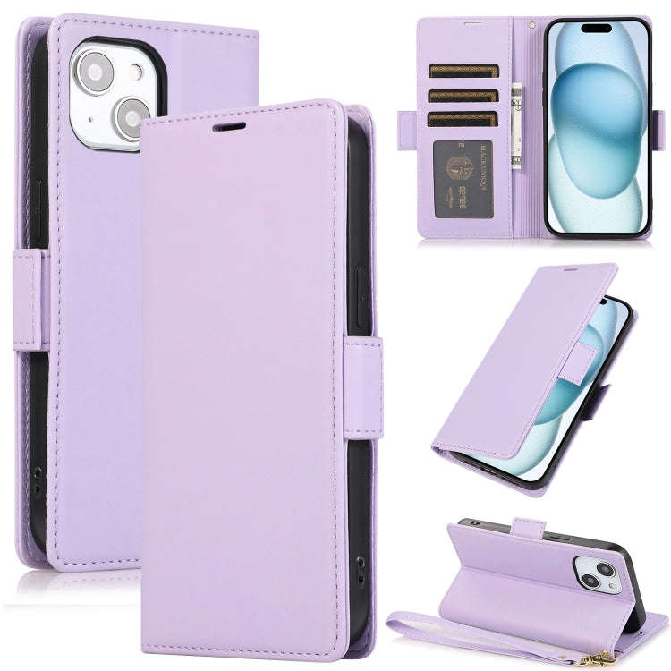 Side Buckle RFID Anti-theft Leather Phone Case, For iPhone 15, For iPhone 14 Plus, For iPhone 14 ...
