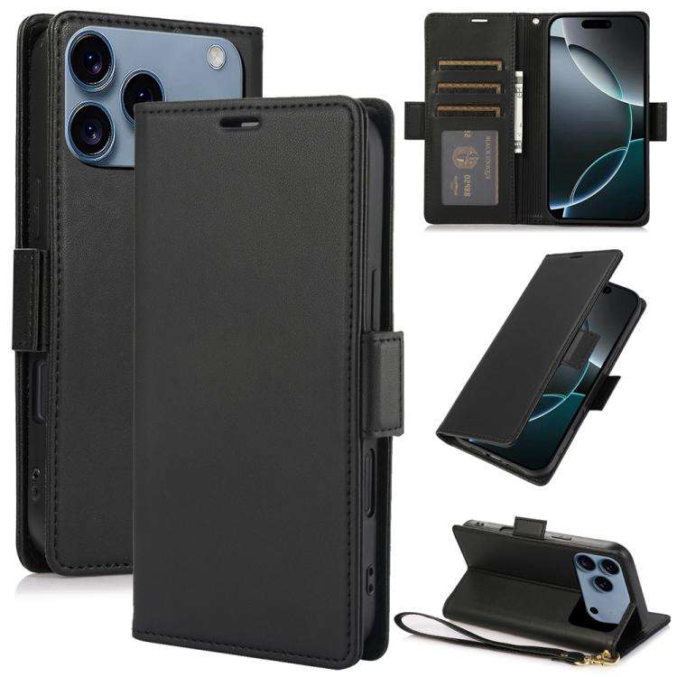 Side Buckle RFID Anti-theft Leather Phone Case, For iPhone 18 Pro / 17 Pro, For iPhone 18 Pro Max...