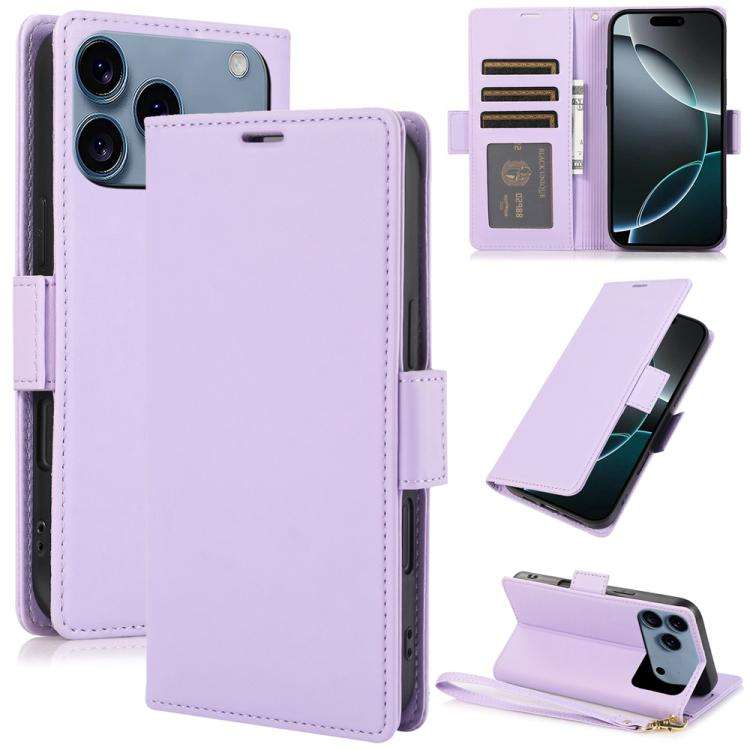 Side Buckle RFID Anti-theft Leather Phone Case, For iPhone 18 Pro / 17 Pro, For iPhone 18 Pro Max...