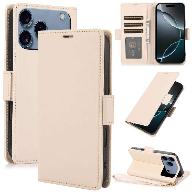 Side Buckle RFID Anti-theft Leather Phone Case, For iPhone 18 Pro / 17 Pro, For iPhone 18 Pro Max...