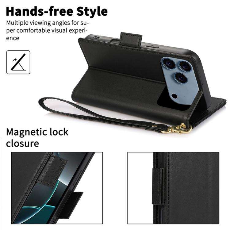 Side Buckle RFID Anti-theft Leather Phone Case, For iPhone 18 Pro / 17 Pro, For iPhone 18 Pro Max...