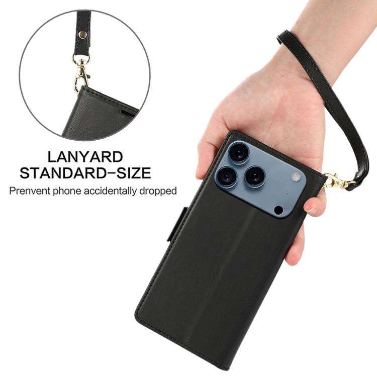 Side Buckle RFID Anti-theft Leather Phone Case, For iPhone 18 Pro / 17 Pro, For iPhone 18 Pro Max...