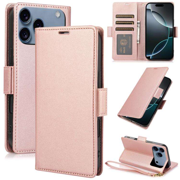 Side Buckle RFID Anti-theft Leather Phone Case, For iPhone 18 Pro / 17 Pro, For iPhone 18 Pro Max...