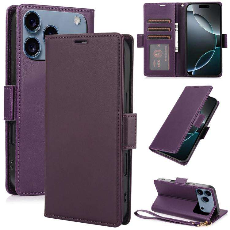 Side Buckle RFID Anti-theft Leather Phone Case, For iPhone 18 Pro / 17 Pro, For iPhone 18 Pro Max...