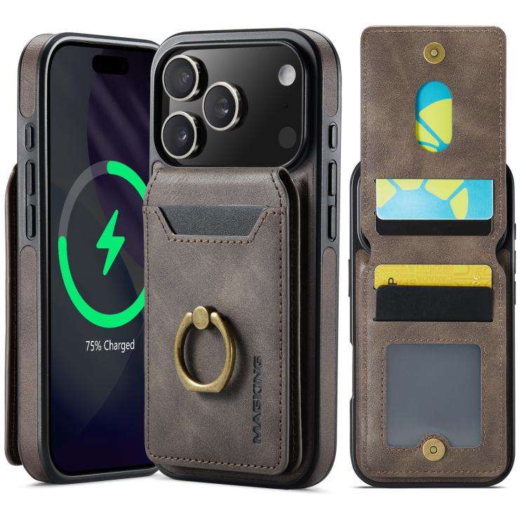 MAGKING K1 MagSafe Detachable Wallet RFID Back Cover Phone Case, For iPhone 17e / 16e, For iPhone...