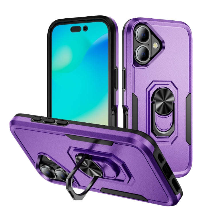 Pioneer Armor Heavy Duty PC + TPU Phone Case with Holder, For iPhone 16