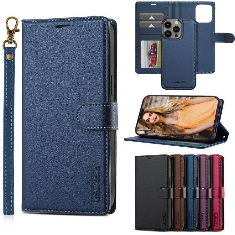 LC.IMEEKE L2 Series Detachable Magsafe PU Phone Case with Lanyard, For iPhone 15 Pro, For iPhone ...