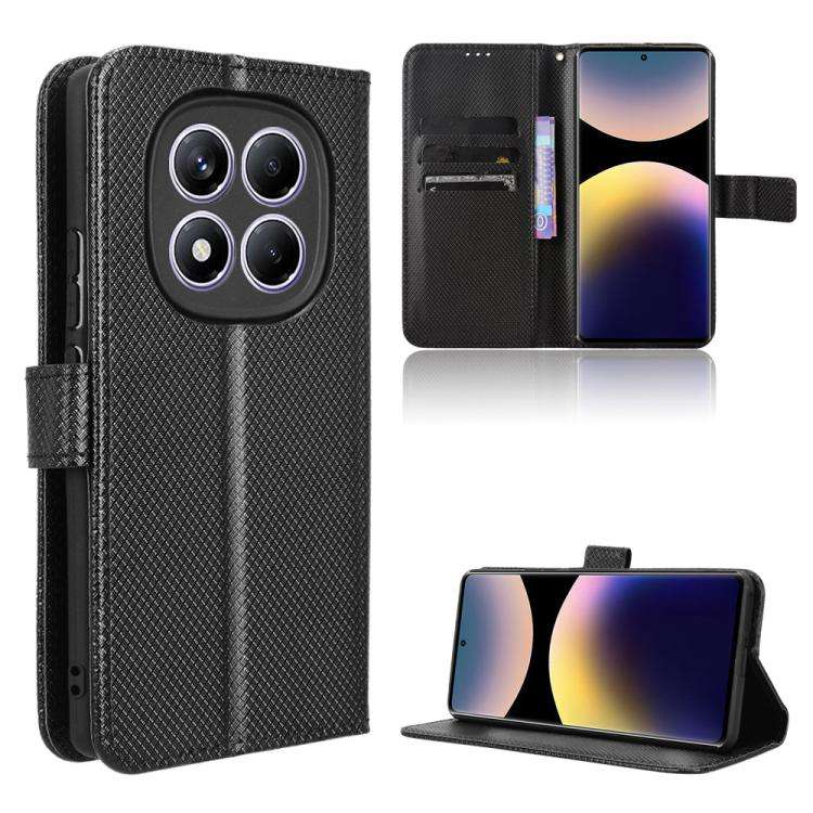 Diamond Texture Leather Phone Case, For Redmi Note 14 Pro 4G, For Redmi Note 14 4G Global 163.25m...