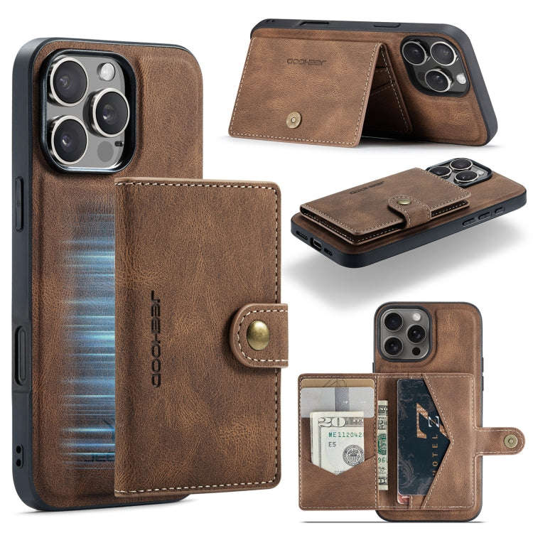 JEEHOOD J01 Retro Magnetic Detachable Wallet Phone Case, For iPhone 18 Pro / 17 Pro, For iPhone 1...