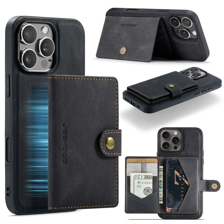 JEEHOOD J01 Retro Magnetic Detachable Wallet Phone Case, For iPhone 18 Pro / 17 Pro, For iPhone 1...