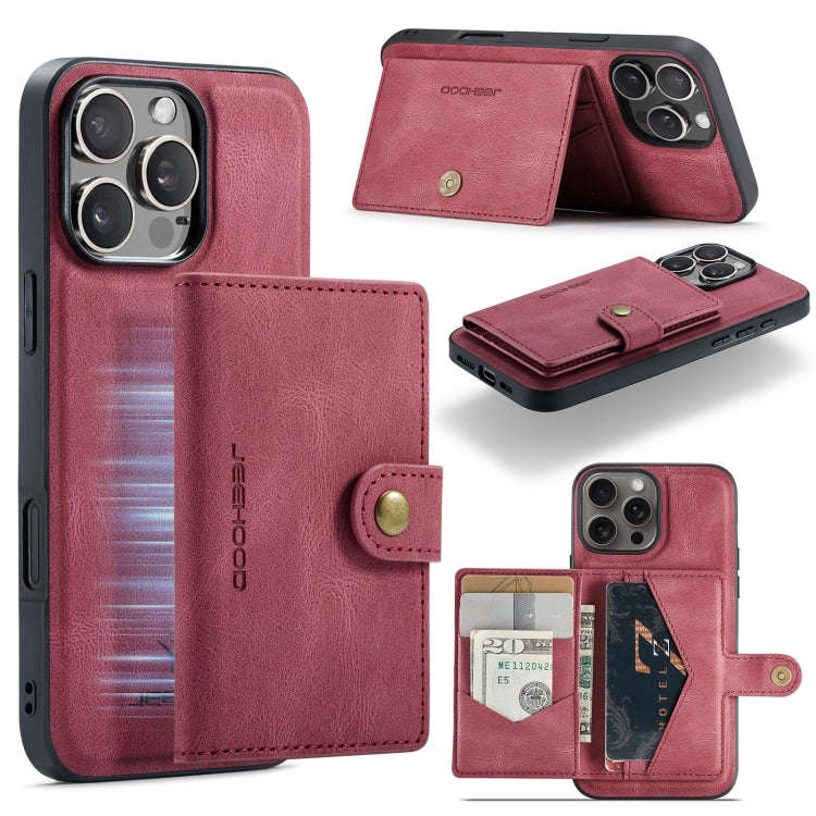 JEEHOOD J01 Retro Magnetic Detachable Wallet Phone Case, For iPhone 18 Pro / 17 Pro, For iPhone 1...