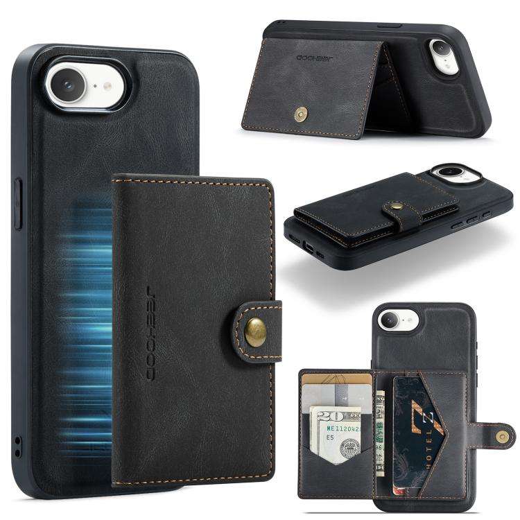 JEEHOOD J01 Retro Magnetic Detachable Wallet Phone Case, For iPhone 18 Pro / 17 Pro, For iPhone 1...