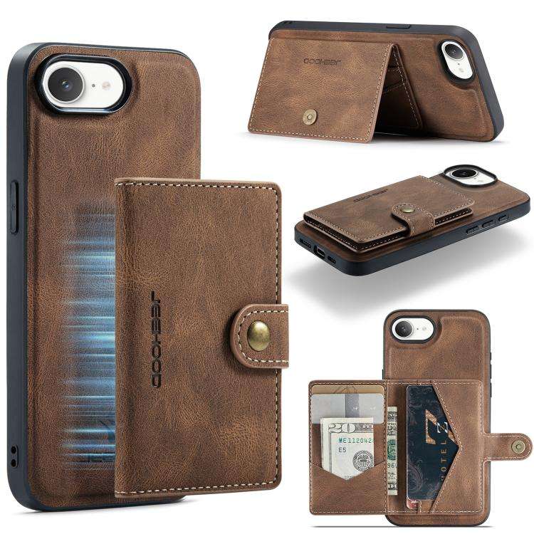 JEEHOOD J01 Retro Magnetic Detachable Wallet Phone Case, For iPhone 18 Pro / 17 Pro, For iPhone 1...