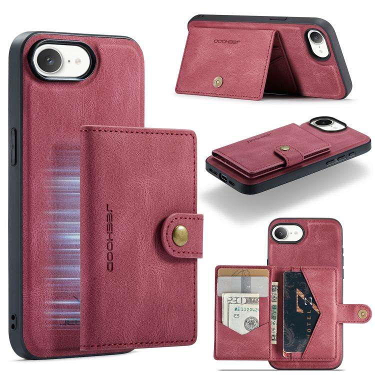 JEEHOOD J01 Retro Magnetic Detachable Wallet Phone Case, For iPhone 18 Pro / 17 Pro, For iPhone 1...